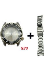 Solid 20mm Width Sterile Black PVD Coated Watchband Stainless Steel Folding Clasp Suitable for SPB185/187 Watches