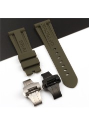 Panerai - Silicone Rubber Watch Replacement Strap, 26mm, Black, Blue, Orange & Green, Folding Buckle, Water Resistant Accessory