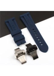 Panerai - Silicone Rubber Watch Replacement Strap, 26mm, Black, Blue, Orange & Green, Folding Buckle, Water Resistant Accessory