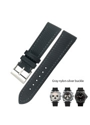 22mm Top Quality Nylon Watch Band Watchband Black Gray For Breitling Strap For Bentley World Avenger/Bentley Strap