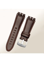 23mm Genuine Calf Leather Watchband Steel Clasp for Swatch Burlesque YOS440 449 448 401G Watch Strap Watchband Bracelet Wrist Man