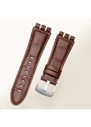 23mm Genuine Calf Leather Watchband Steel Clasp for Swatch Burlesque YOS440 449 448 401G Watch Strap Watchband Bracelet Wrist Man