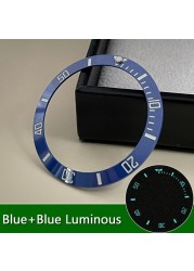 Sub green ceramic bezel insert super C3 green/blue luminous watch case outer ring 38mm*30.6mm suit for 40mm GMT NH35 series watch