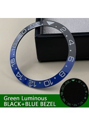 Sub green ceramic bezel insert super C3 green/blue luminous watch case outer ring 38mm*30.6mm suit for 40mm GMT NH35 series watch