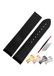 Rubber watch strap 20mm 22mm silicone watchband suitable for omega watch band folding clasp curved end wrist strap