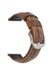 BEAFIRY Fashion Oil Wax Genuine Leather Watch Band 19mm 20mm 21mm 22mm 23mm 24mm Watch Straps Watchbands Strap Brown Blue Black