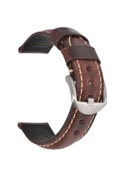 BEAFIRY Fashion Oil Wax Genuine Leather Watch Band 19mm 20mm 21mm 22mm 23mm 24mm Watch Straps Watchbands Strap Brown Blue Black