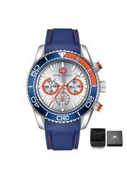 Men's Watches Top Brand Luxury Quartz Fashion Waterproof Multifunction Sports Wristwatches Relogio Masculino Blue Silicone Strap