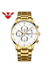 2309 NIBOSI Luxury Brand Mens Watches Business Dress Quartz Wristwatch Waterproof Chronograph Watch for Men Relogio Feminino