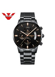 2309 NIBOSI Luxury Brand Mens Watches Business Dress Quartz Wristwatch Waterproof Chronograph Watch for Men Relogio Feminino