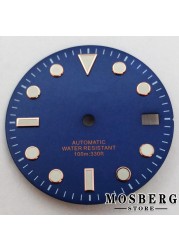 29mm sterile black green blue watch dial with date window for NH35 NH35A automatic movement accessories parts