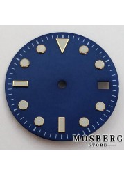 29mm sterile black green blue watch dial with date window for NH35 NH35A automatic movement accessories parts