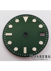 29mm sterile black green blue watch dial with date window for NH35 NH35A automatic movement accessories parts