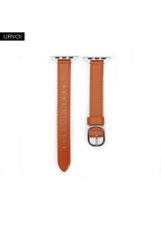 URVOI Band for Apple Watch Series 7 6 SE 5 4 321 Genuine Leather Strap for iWatch Slim Wristwatches Modern Design 14mm Width Girl Strap