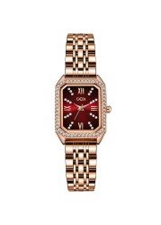 Fashion Rhinestone Watches for Women Quartz Movement Rosegold Stainless Steel Watch Holiday Lovely Gift 3ATM Waterproof Clock