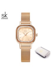 Business men watches birthday gift ladies wristwatch quartz crystals minimalist style rhinestone square dial dress accessories