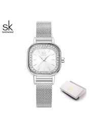 Business men watches birthday gift ladies wristwatch quartz crystals minimalist style rhinestone square dial dress accessories