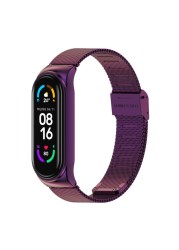 حزام ل شاومي Mi Band 6 5 NFC العالمي المعادن سوار المعصم ل Mi الفرقة 4 حزام الفولاذ المقاوم للصدأ الأساور ل Mi Band 3 Correa