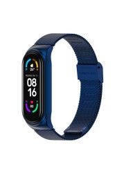 حزام ل شاومي Mi Band 6 5 NFC العالمي المعادن سوار المعصم ل Mi الفرقة 4 حزام الفولاذ المقاوم للصدأ الأساور ل Mi Band 3 Correa