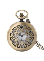 2022 New Style Bronze Fashionable Classic Men's Quartz Pocket Watch Castle Style Unique Watches Gift for Boyfriend Husband