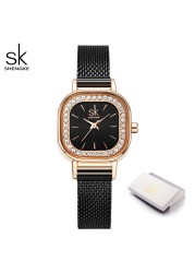 Fashion Women Simple Wristwatch Rhinestone Dial Decoration Quartz Movement Watches for Women Holiday Gifts Stainless Steel Wristwatch