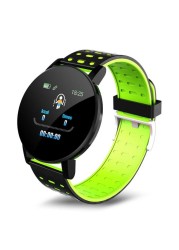 Smart Watch Blood Pressure Men Watch Round Message Reminder Fitness Tracker Smartwatch Women Bracelet for IOS Android 119 Plus