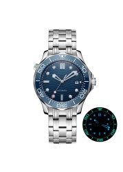 NEW HOT 20BAR 200M Water Resistant Blue Wave Japanese Watch Mechanical Automatic Watch SMP Style Sapphire Crystal Luminous