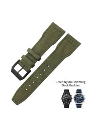 20mm 21mm 22mm Nylon Fabric Genuine Leather Watch Band Fit For IWC Watches Spitfire Pilot Mark 18 Top Gun Strap Pin Buckle