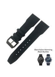 20mm 21mm 22mm Nylon Fabric Genuine Leather Watch Band Fit For IWC Watches Spitfire Pilot Mark 18 Top Gun Strap Pin Buckle