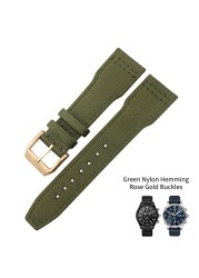 20mm 21mm 22mm Nylon Fabric Genuine Leather Watch Band Fit For IWC Watches Spitfire Pilot Mark 18 Top Gun Strap Pin Buckle