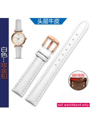 المرأة جلد طبيعي WatchBands ل كاسيو الأحفوري حزام (استيك) ساعة فولي فولي الأولى طبقة جلدية حزام ساعة اليد 12 مللي متر 14 مللي متر 16 مللي متر