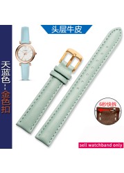 المرأة جلد طبيعي WatchBands ل كاسيو الأحفوري حزام (استيك) ساعة فولي فولي الأولى طبقة جلدية حزام ساعة اليد 12 مللي متر 14 مللي متر 16 مللي متر