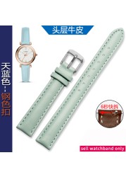 المرأة جلد طبيعي WatchBands ل كاسيو الأحفوري حزام (استيك) ساعة فولي فولي الأولى طبقة جلدية حزام ساعة اليد 12 مللي متر 14 مللي متر 16 مللي متر