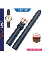 المرأة جلد طبيعي WatchBands ل كاسيو الأحفوري حزام (استيك) ساعة فولي فولي الأولى طبقة جلدية حزام ساعة اليد 12 مللي متر 14 مللي متر 16 مللي متر