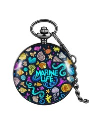 New accept custom men women unique quartz pocket watch with thick chain collectible watches graduation gift for classmates