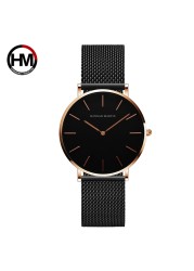 Japan Quartz Movement High Quality 36mm Hana Martin Women Stainless Steel Mesh Rose Gold Waterproof Ladies Watch Dropshipping