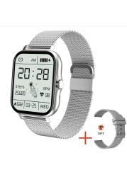 New Ladies Smart Watch Men 1.69 inch Color Screen Full Touch Fitness Tracker Call Ladies Smart Watch for Android IOS+Box