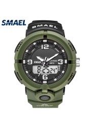 SMAEL Solar Power Men Sports Watches Waterproof LED Digital Watch Men Luxury Brand Electronic Mens Wrist Watch Relogio Masculino