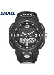 SMAEL Solar Power Men Sports Watches Waterproof LED Digital Watch Men Luxury Brand Electronic Mens Wrist Watch Relogio Masculino