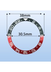 NEITON 38mm Ceramic Bezel Insert For 40mm Mens Watch Watches Replace Accessories Watch Face Watch Bezel Inserts GMT SUB No.2