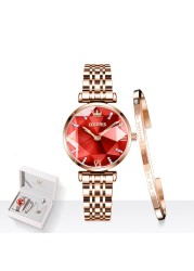 OLEVS Top Brand 2022 Women Fashion Luxury Quartz Watch Waterproof Stainless Steel Wristwatch For Women Fashion Female Gift Set