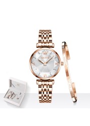 OLEVS Top Brand 2022 Women Fashion Luxury Quartz Watch Waterproof Stainless Steel Wristwatch For Women Fashion Female Gift Set