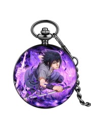 2022 new style customize men women advanced purple japan animation personality style unisex quartz pocket watch with thick chain