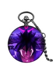 2022 new style customize men women advanced purple japan animation personality style unisex quartz pocket watch with thick chain