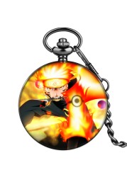 2022 new style customize men women advanced purple japan animation personality style unisex quartz pocket watch with thick chain