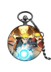 2022 new style customize men women advanced purple japan animation personality style unisex quartz pocket watch with thick chain