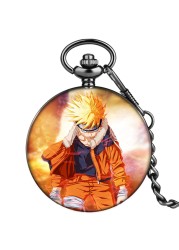 Personalized custom men women quartz pocket watch with thick chain Japan animation personality style fashion unisex watches