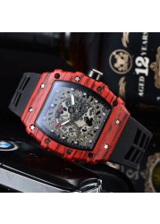 New 3 Pin Quartz Watch Transparent Bezel Men Automatic Watch Men Designer Wristwatches Waterproof Reloj Hombre