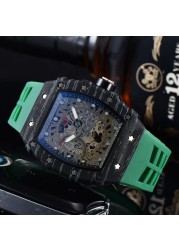 New 3 Pin Quartz Watch Transparent Bezel Men Automatic Watch Men Designer Wristwatches Waterproof Reloj Hombre