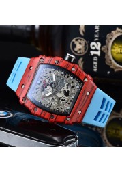 New 3 Pin Quartz Watch Transparent Bezel Men Automatic Watch Men Designer Wristwatches Waterproof Reloj Hombre